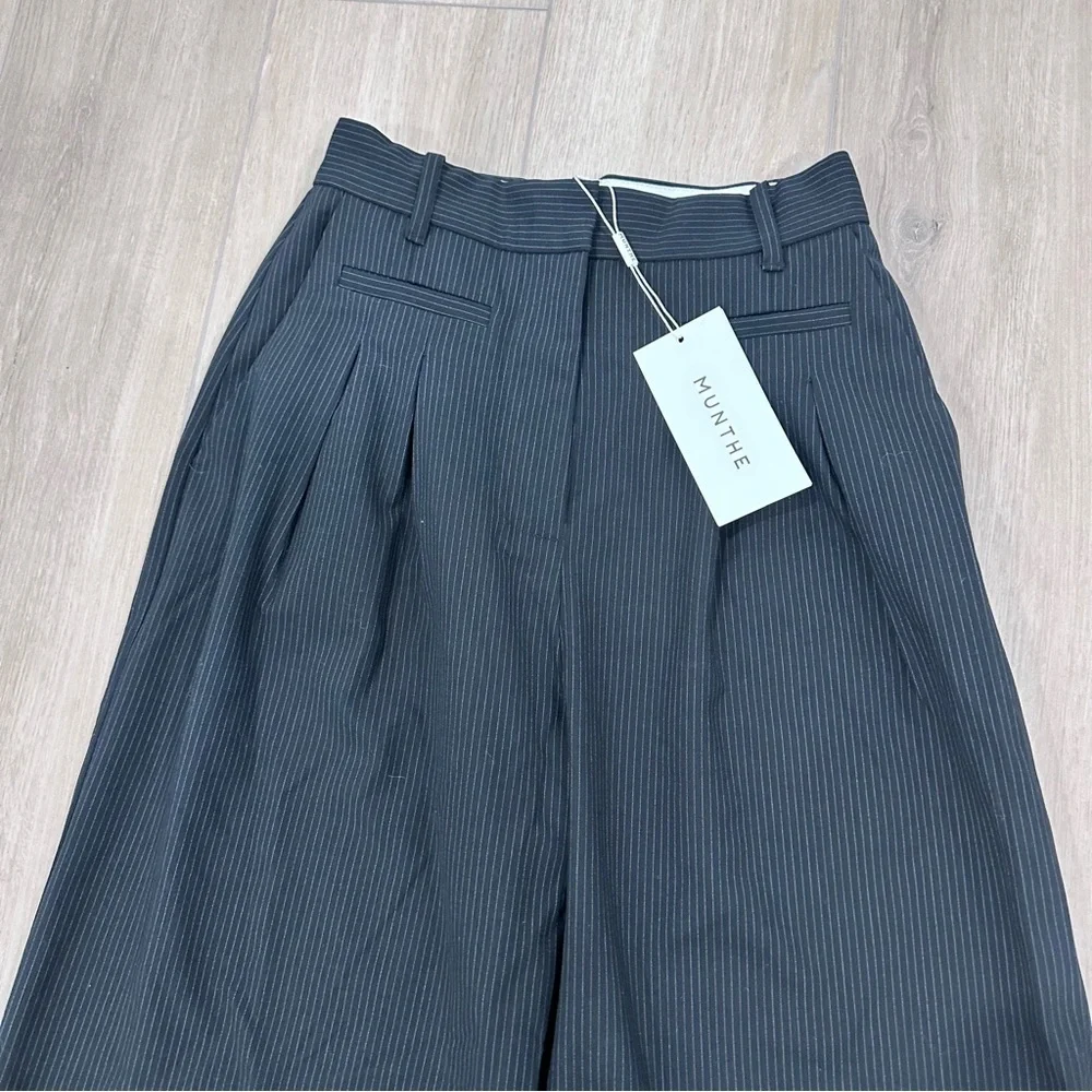 NWT Munthe Stormy pants pinstripe trousers black white size 34 US 4